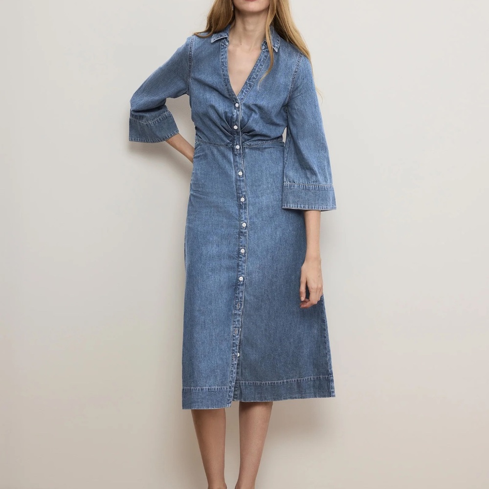 Veronica Beard Denim Haydon Button-Down Maxi Dress NWT SZ 2 $448